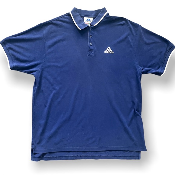 Vintage X-Large Adidas Navy Blue Polo Shirt - Picture 1 of 3